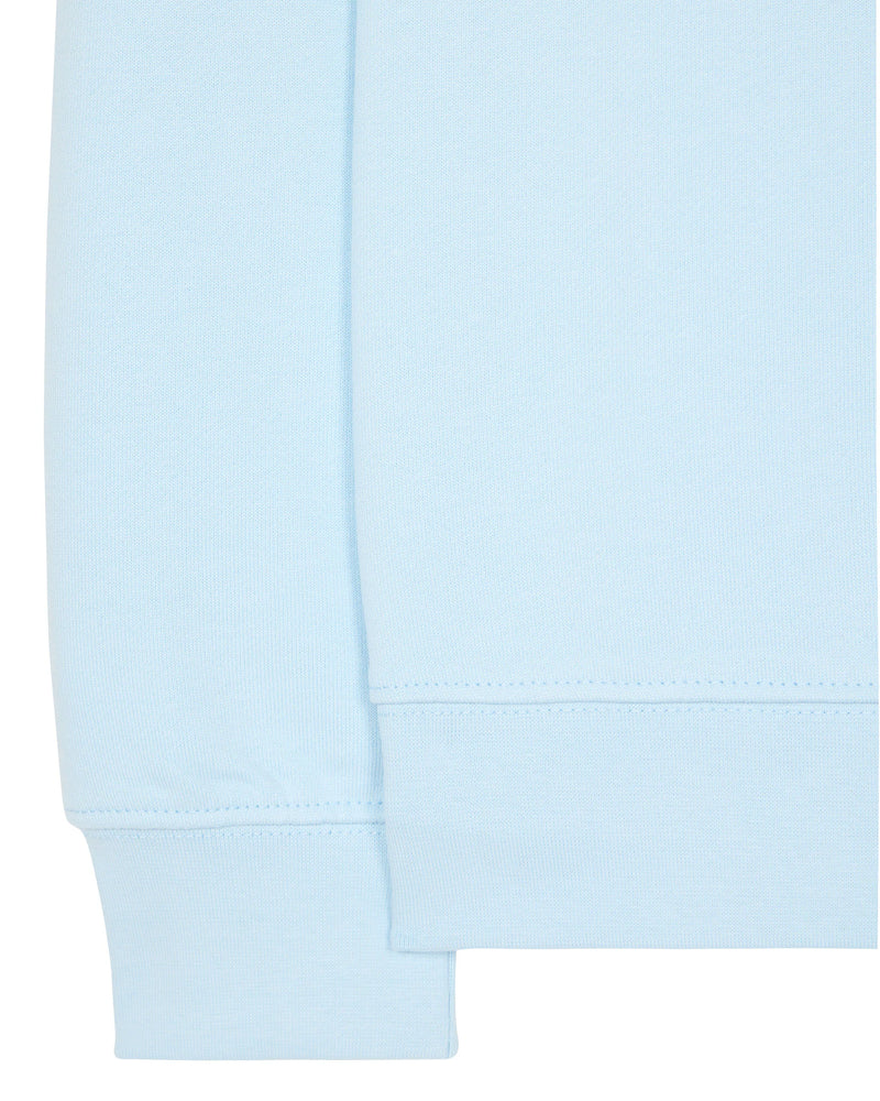 Weekend Offender Miyako 1/4 Zip Ribbed Neck Cotton Jumper MINERAL Blue