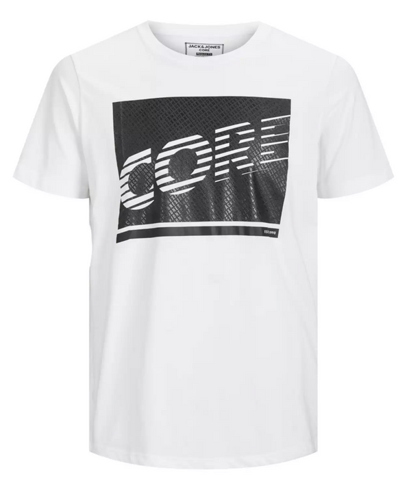 Jack & Jones Idea large printed logo T-Shirt in white