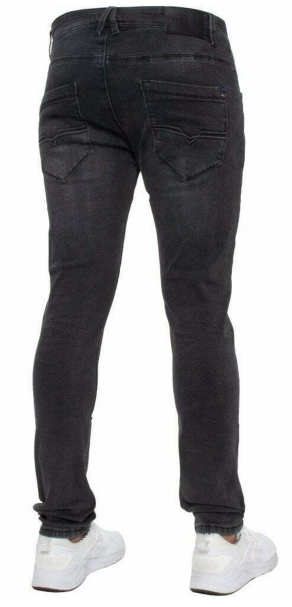 ETO Mens Designer Blue Straight Leg Tapered Denim Jeans Em624 Grey