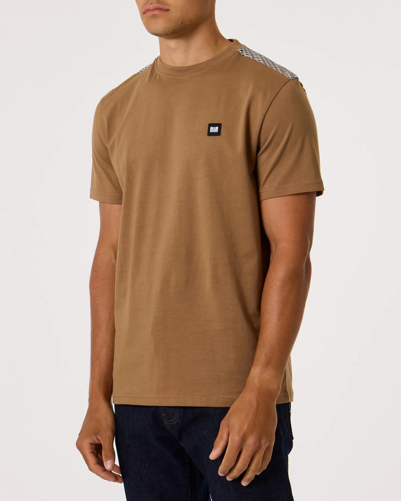 Weekend Offender Nylon Check Detail Tee Diaz CARAMEL