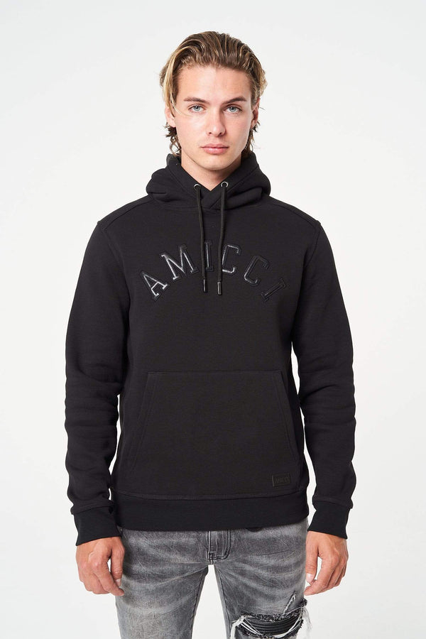 Amicci Collegiate Mens Heavy Winter Hoody Modena BLACK