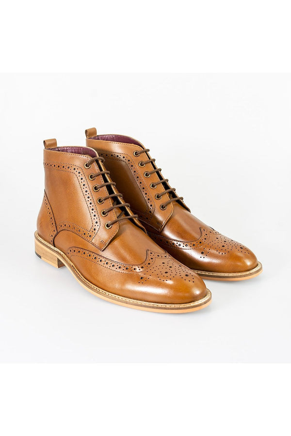 HOUSE OF CAVANI Holmes Signature lace up Boots in TAN