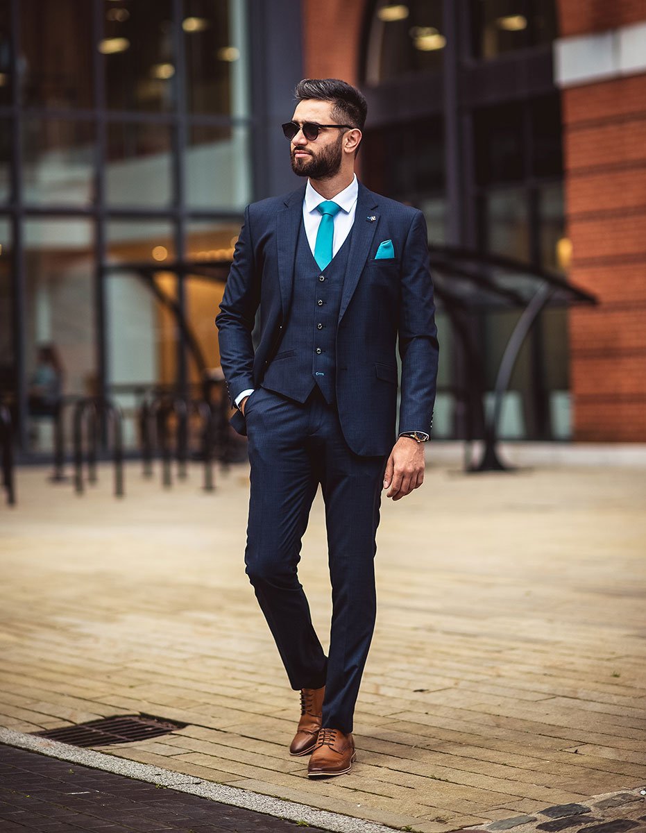 HOUSE OF CAVANI Seeba Slim Fit Blazer in Navy Blue