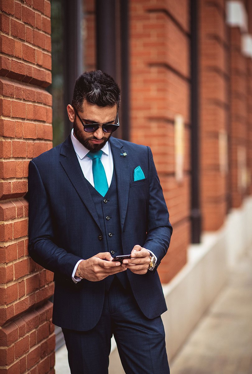 HOUSE OF CAVANI Seeba Slim Fit Blazer in Navy Blue