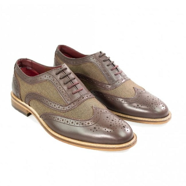 House Of Cavani Ellington fine brown leather hand crafted Brogues - BROWN