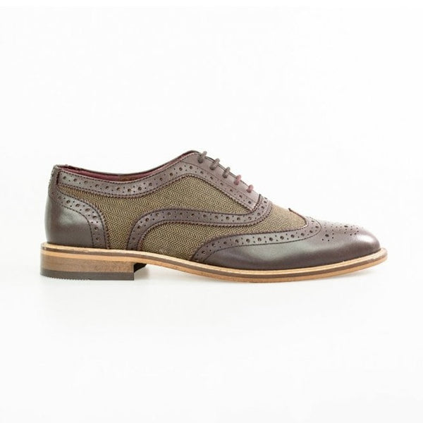 Cavani Ellington fine brown leather hand crafted Brogues - BROWN