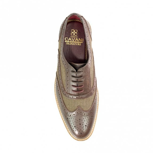 House Of Cavani Ellington fine brown leather hand crafted Brogues - BROWN
