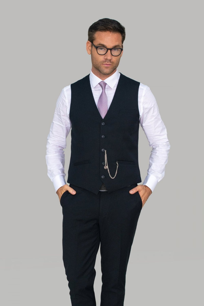 HOUSE OF CAVANI Marco Slim Fit Waistcoat - Black