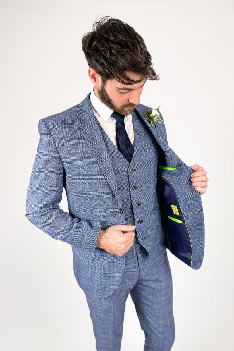 House of Cavani Phantom prince of wales Trouser BLUE CHECK