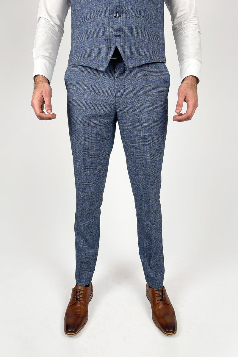 House of Cavani Phantom prince of wales Trouser BLUE CHECK