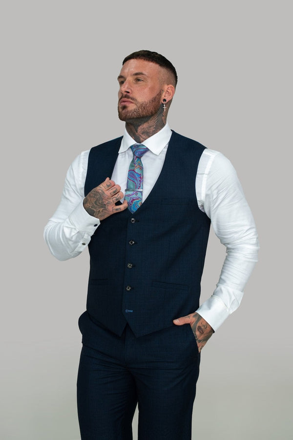 HOUSE OF CAVANI Seeba Waistcoat - Navy Blue