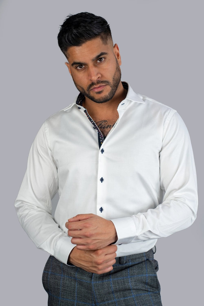The House of Cavani Simson Long Sleeved shirt - WHITE