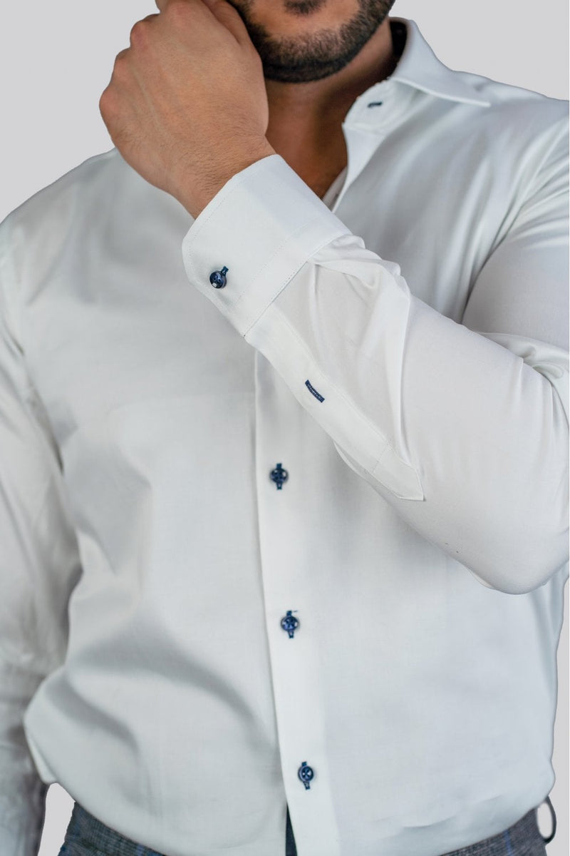 The House of Cavani Simson Long Sleeved shirt - WHITE
