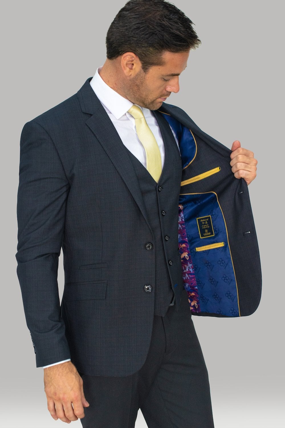 HOUSE OF CAVANI Slim Fit Seeba Blazer - Graphite Grey