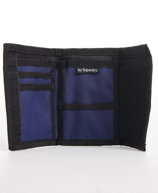 Superdry Mens Velcro Logo six card slots coin pocket logo Wallet in Downhill Blue